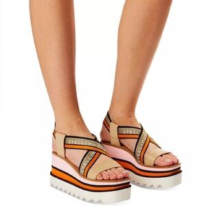 STELLA McCARTNEY ~SIZE 7.5~WOMENS ELYSE SANDALS PLATFORM WEDGE SHOES ~
COMFORT ~